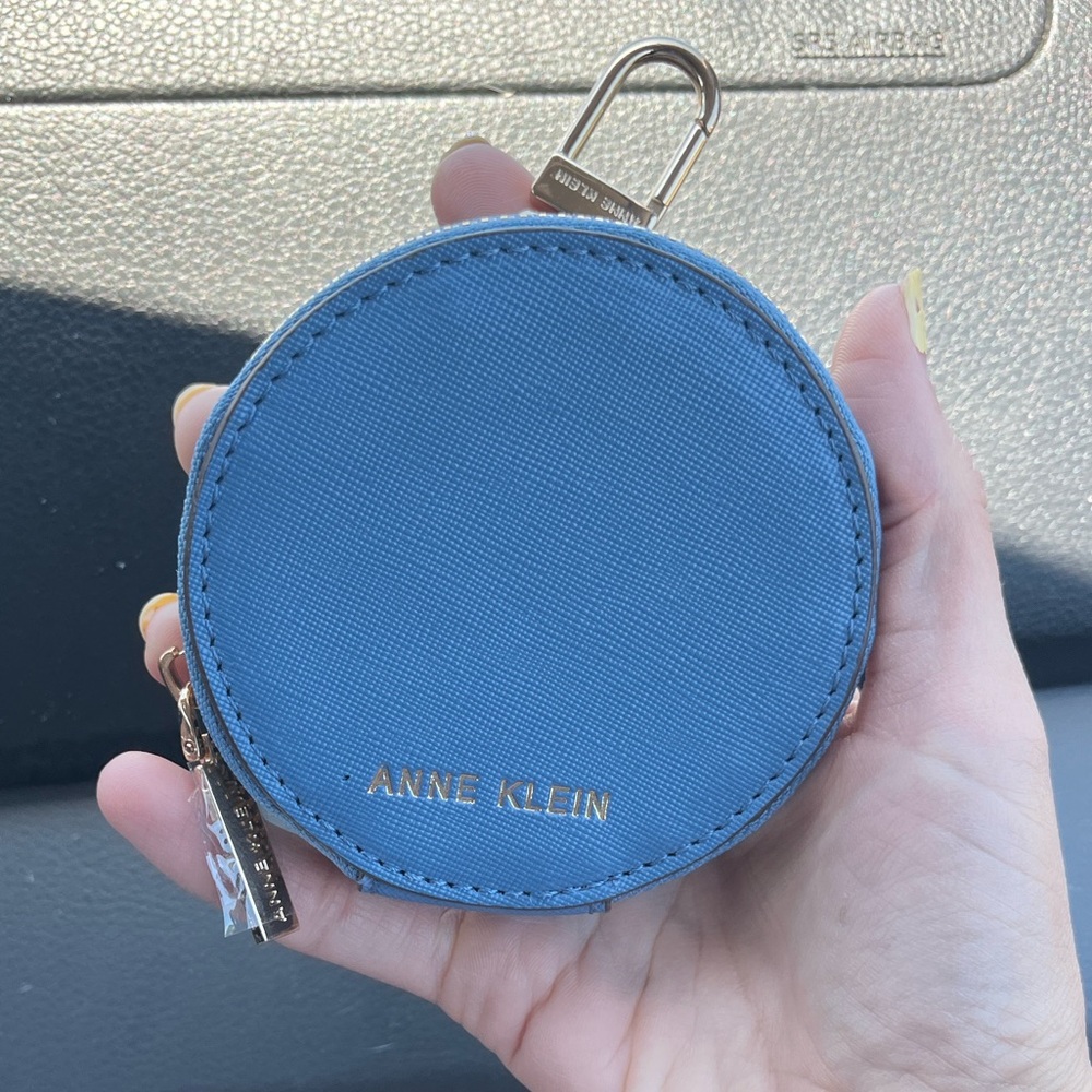 Anne Klein Sky Blue Round Wallet